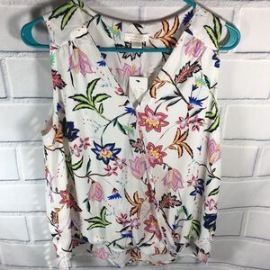 Finn & Grace Women's White Blue Pink Floral Size M